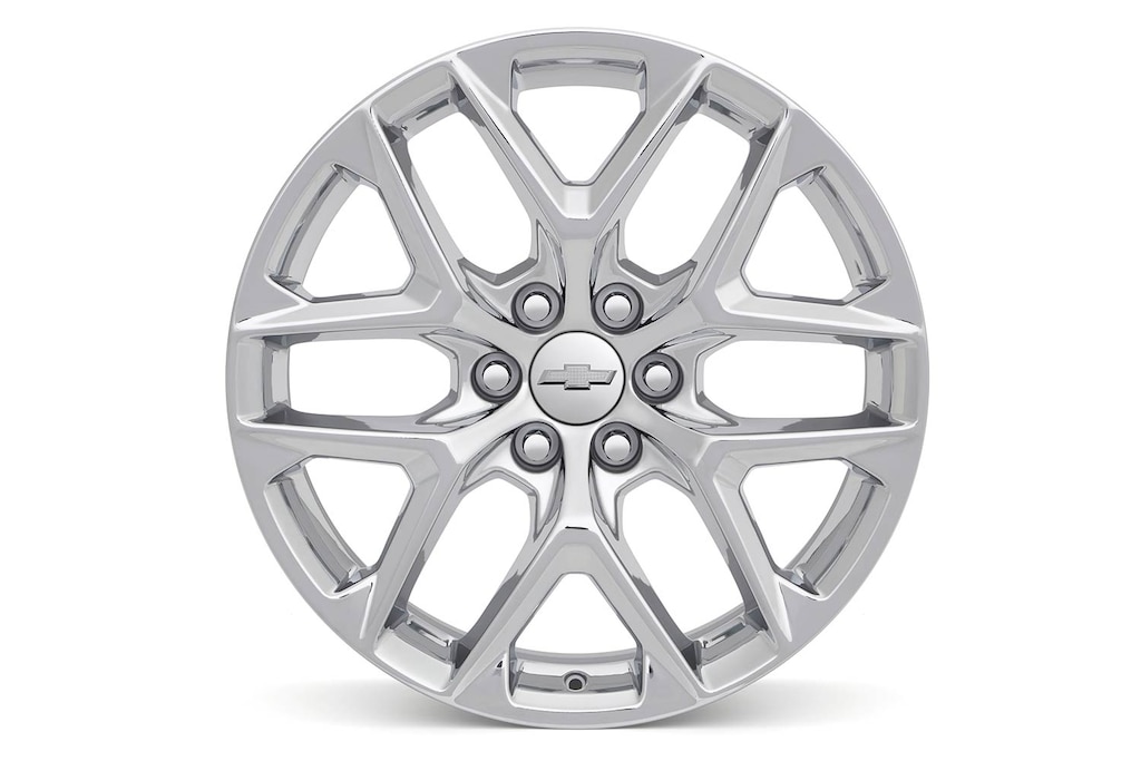 Rin de aluminio de 22 pulgadas cromado con 6 brazos y centro con logo para Chevrolet Tahoe 2024